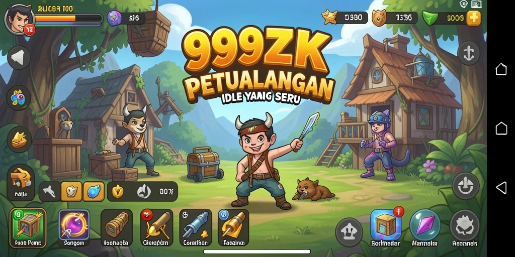 Tampilan gameplay 999ZK yang menarik dengan karakter yang unik.