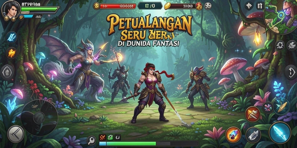 Gameplay BTV168 yang menampilkan petualangan seru di dunia fantastis.