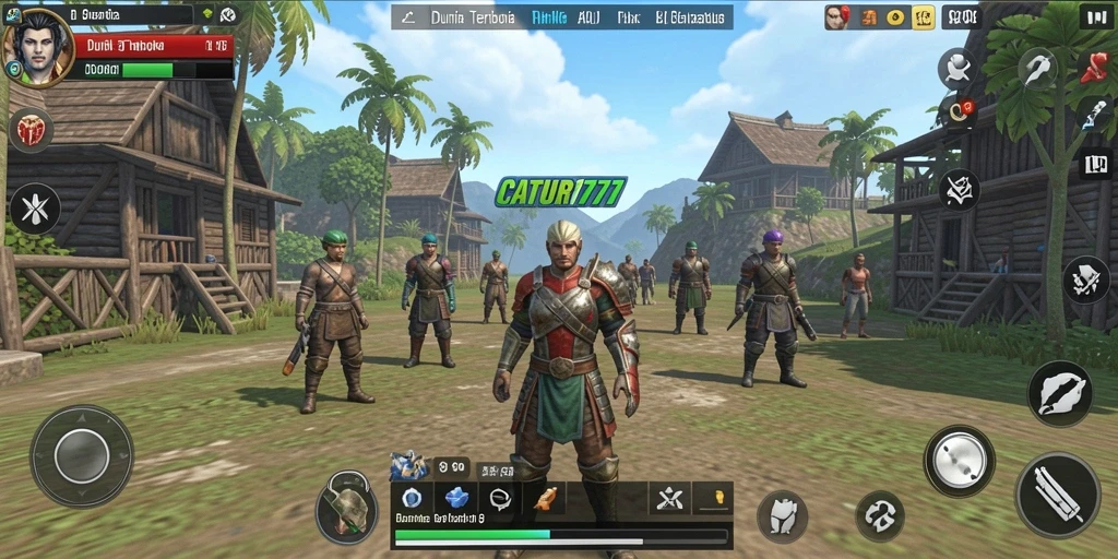 Screenshot gameplay menunjukkan petualangan seru di dunia terbuka.