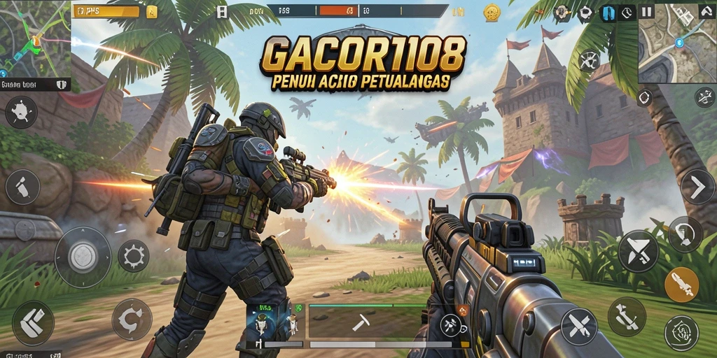 Tangkapan layar GACOR108 dengan aksi gameplay TPS yang mendebarkan.