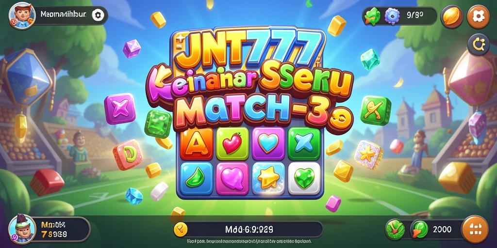 Screenshot utama JNT777 menampilkan aksi seru gameplay Match-3.