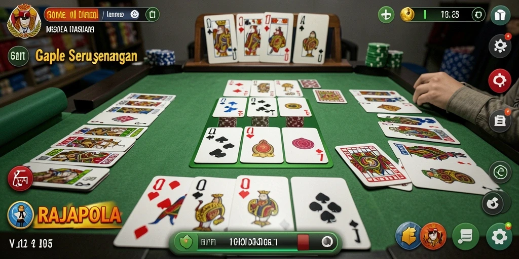 Screenshot gameplay RAJAPOLA yang menampilkan keseruan Gaple.