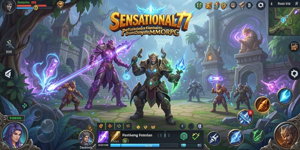 Tampilan gameplay menakjubkan di SENSATIONAL77 dengan aksi MMORPG yang seru.