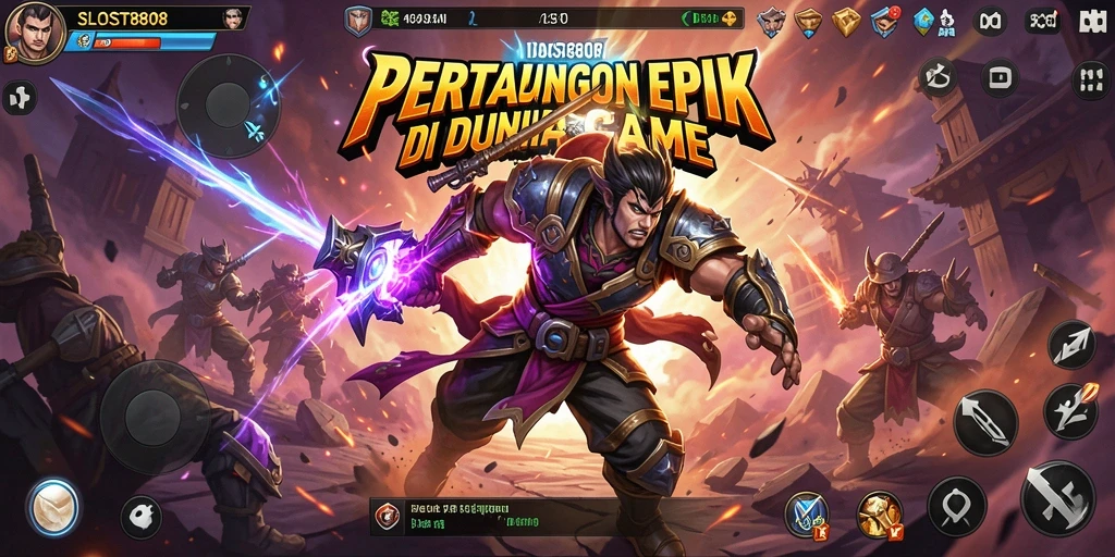 Tampilan dinamis dalam permainan Fighting SLOST8808 saat pertarungan berlangsung.