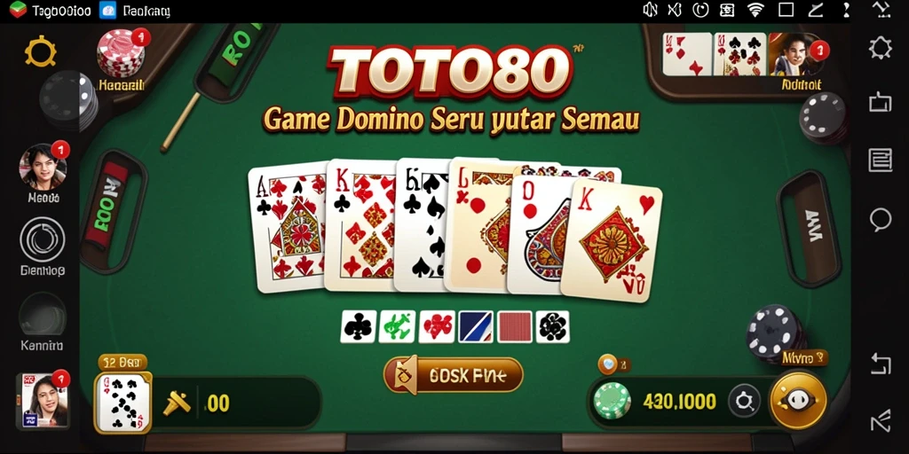 Screenshot TOTO80 menampilkan aksi seru dalam permainan Domino.